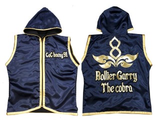 Custom Muay Thai Hoodies fightwear / Walk in Jacket : KNHODCUST-001-Navy-Gold