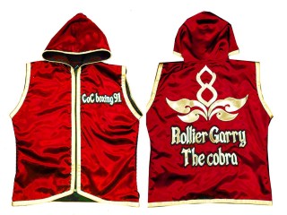 Custom Muay Thai Hoodies fightwear / Walk in Jacket : KNHODCUST-001-Red-Gold