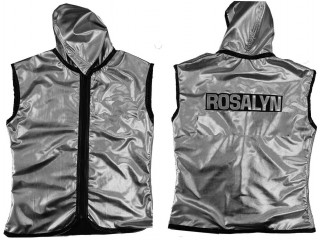 Personalised Muay Thai Hoodies fightwear / Walk in Jacket : KNHODCUST-003-Silver