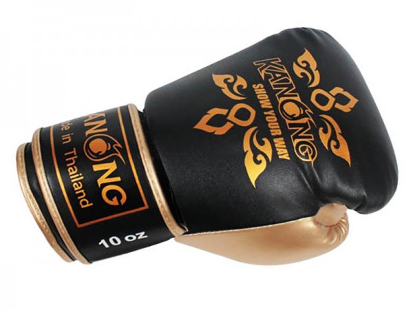 Kanong Muay Thai Boxing Gloves : ฺBlack "Thai Power"
