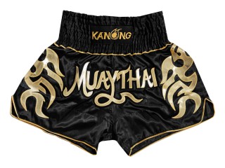 Kanong Kids Muay Thai Kick Boxing Shorts : KNS-136-Black-K