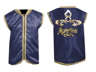 Customize Muay Thai Cornerman Jacket outfit : Navy Lai Thai