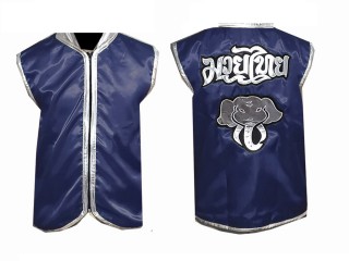 Customize Muay Thai Cornerman Jacket outfit : Navy Elephant