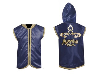 Personalised Muay Thai Hoodies : Navy Lai Thai