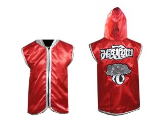 Personalised  Muay Thai Hoodies : Red / Elephant