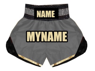 Custom Boxing Shorts : KNBSH-022-Silver