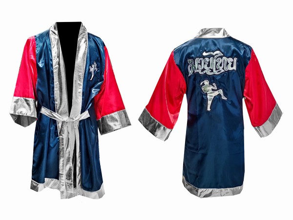 Customize Muay Thai Boxing Robe: Blue/Red Boxer