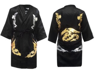 Customize Muay Thai Boxing Robe: Black Dragon