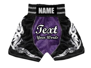 Custom Boxing Shorts : KNBSH-024-Purple-Black