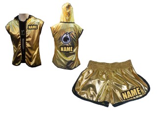 Womens Muay Thai set - Customize Hoodies + Muay Thai Shorts : Gold