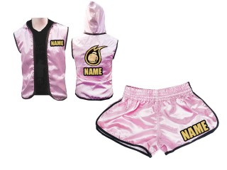 Womens Muay Thai set - Customize Hoodies + Muay Thai Shorts : Pink