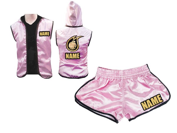Custom Boxing Hoodies + Custom Boxing Shorts for Women : Pink