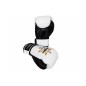 Kanong Real Leather Muay Thai Boxing Gloves : White/Black