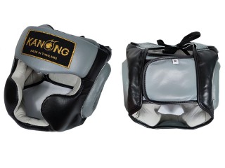 Kanong Cow Skin Boxing Head Guard : Black/Grey