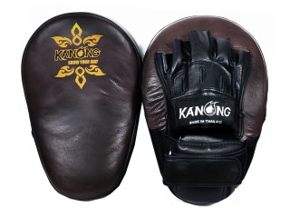 Real Leather Long Punch Pads or Small Thai Pads : Brown-Black