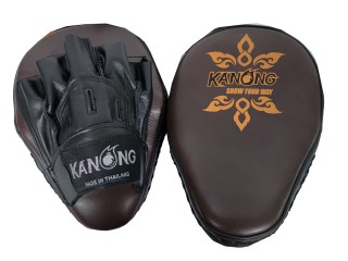 Kanong Real Leather Boxing Punch Pads : Brown-Black