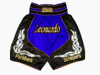 Customize Boxing Shorts : KNBXCUST-2035-Blue-Black