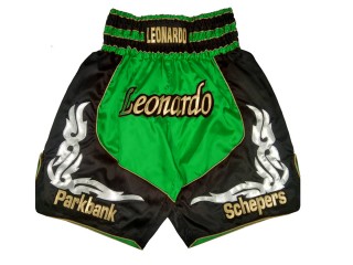 Customize Boxing Shorts : KNBXCUST-2035-Green-Black