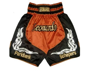Customize Boxing Shorts : KNBXCUST-2035-Orange-Black