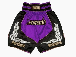 Customize Boxing Shorts : KNBXCUST-2035-Purple-Black