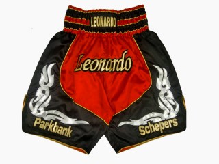 Customize Boxing Shorts : KNBXCUST-2035-Red-Black