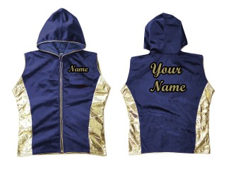 Customize Muay Thai Hoodies / Walk in Jacket : Navy/Gold