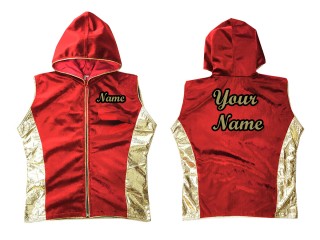 Customize Muay Thai Hoodies / Walk in Jacket : Red/Gold