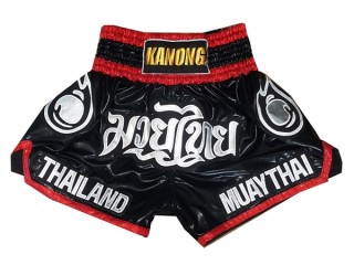 Kanong Women Muay Thai Shorts : KNS-118-Black