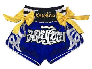 Pantalones Muay Thai Retro Kanong : KNSRTO-231-Azul marino