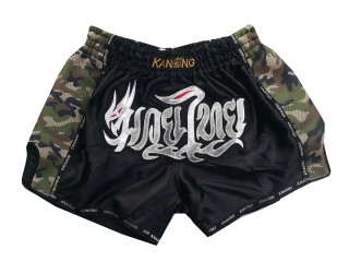 Kanong Retro Muay Thai Shorts : KNSRTO-231-Black