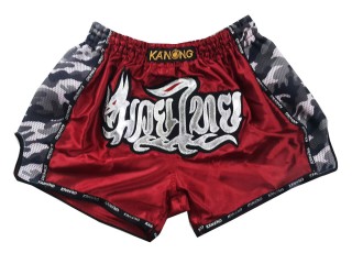 Kanong Retro Muay Thai Shorts : KNSRTO-231-Maroon