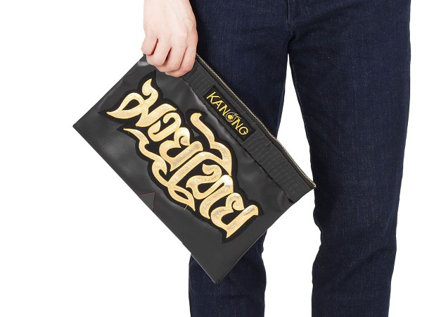 Kanong Fashion Clutch Bag : Black/Gold size A4