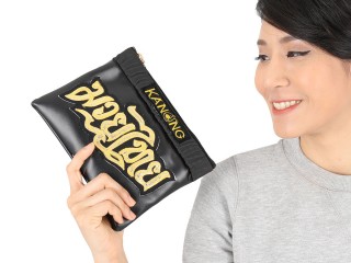 Kanong Fashion Clutch Bag : Black/Gold size A5