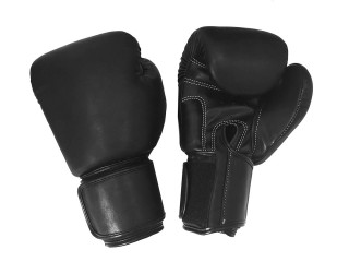 Kanong Plain Muay Thai Boxing Gloves : Black