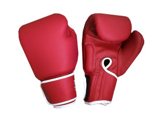 Kanong Plain Muay Thai Boxing Gloves : Red